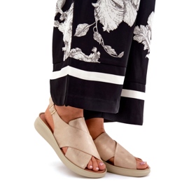 Jezzi Frauensandalen von Öko-Leder-Golden 1