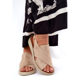 Jezzi Frauensandalen von Öko-Leder-Golden 3