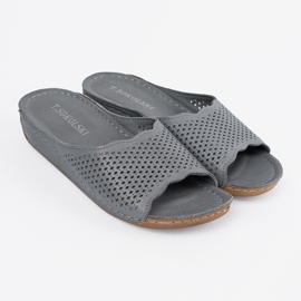 T.Sokolski Ledergrau Flip Flops 3