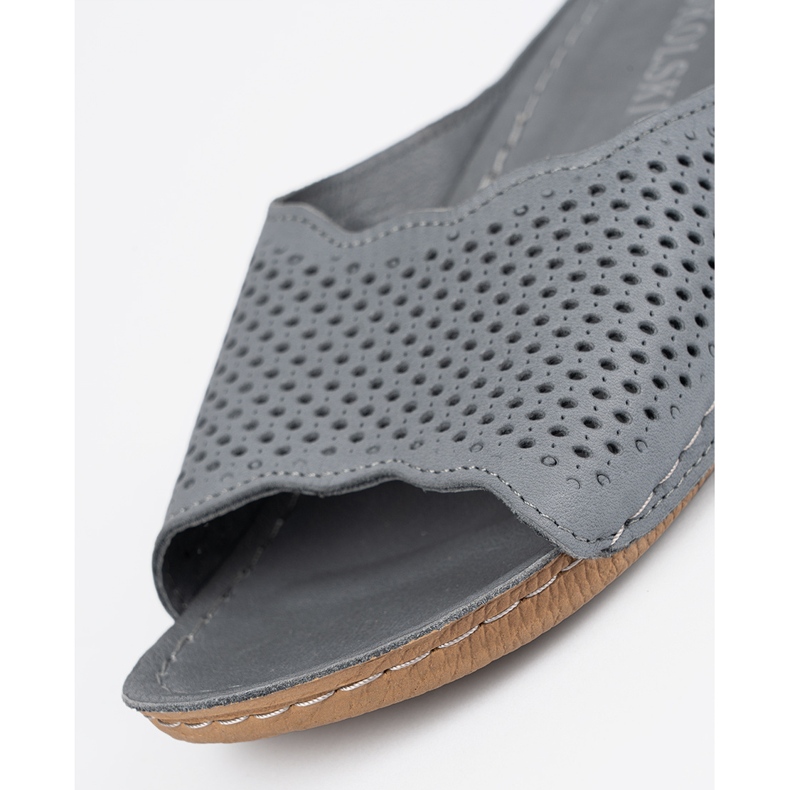 T.Sokolski Ledergrau Flip Flops 1