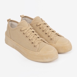 Beige Low Damen -Sneaker 4