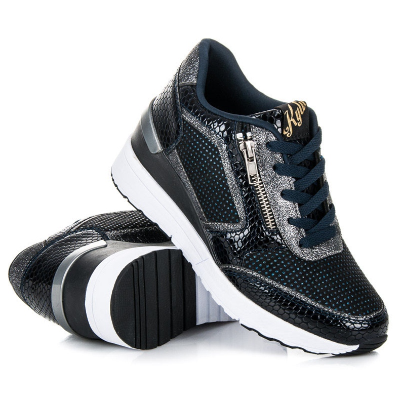 Kylie Sportschuhe auf einem Keil navy blau 2