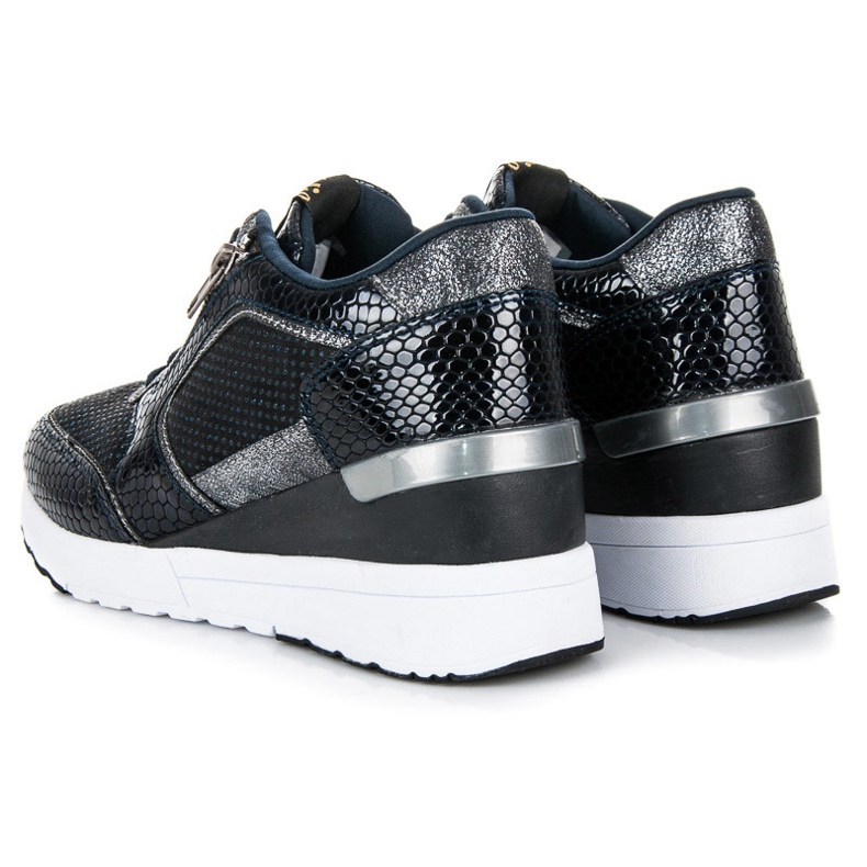 Kylie Sportschuhe auf einem Keil navy blau 1