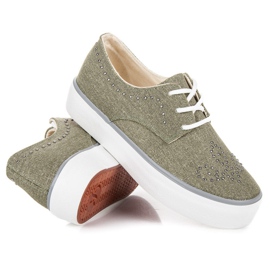 Kylie Turnschuhe mit Kristallen grün 2