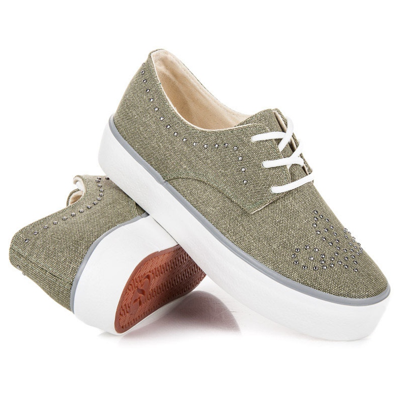 Kylie Turnschuhe mit Kristallen grün 2