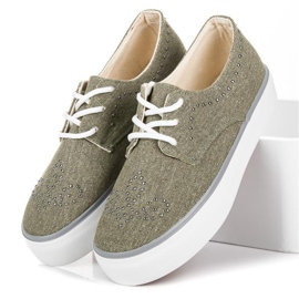 Kylie Turnschuhe mit Kristallen grün 1