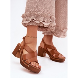 Ledersandalen auf dem Zazoo 1081 Brown Post braun 2