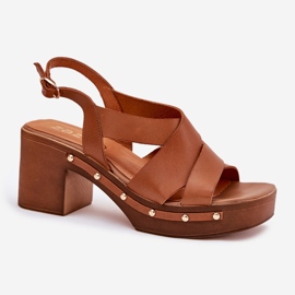 Ledersandalen auf dem Zazoo 1081 Brown Post braun 4