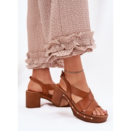 Ledersandalen auf dem Zazoo 1081 Brown Post braun 6