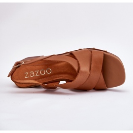 Ledersandalen auf dem Zazoo 1081 Brown Post braun 8