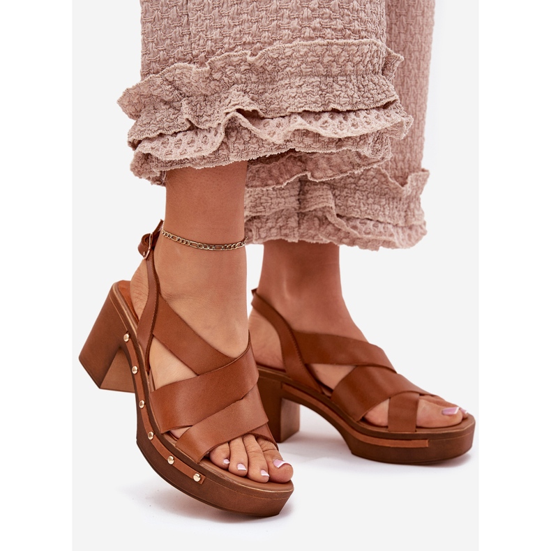 Ledersandalen auf dem Zazoo 1081 Brown Post braun 1