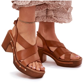 Ledersandalen auf dem Zazoo 1081 Brown Post braun 9