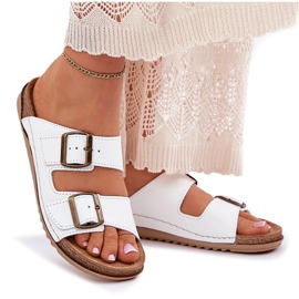 Lederflip flops mit Inblu aa0002ko weiß 8