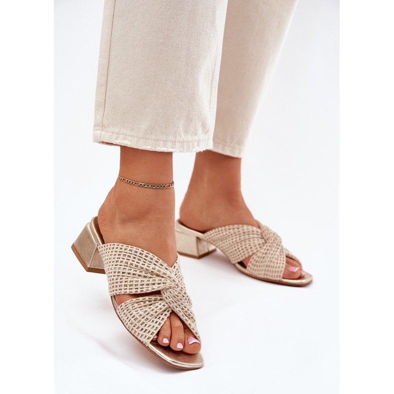 Damenschuhe auf dem Maciejka-Block 06955-25 Beige-Gold 2