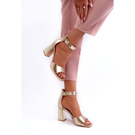 Evento Elegante goldene Damensandalen mit hohen Absätzen 3