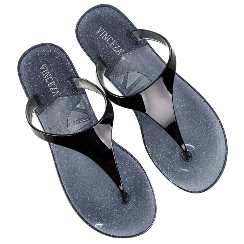 Vinceza Gummi-Flip-Flops schwarz 1
