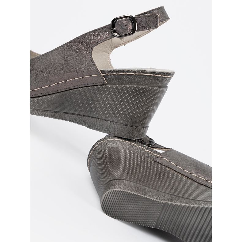 Goodin Graue Frauenkeilsandalen 2