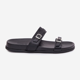 Damen-Flip-Flops mit Schnallen, Schwarz 8