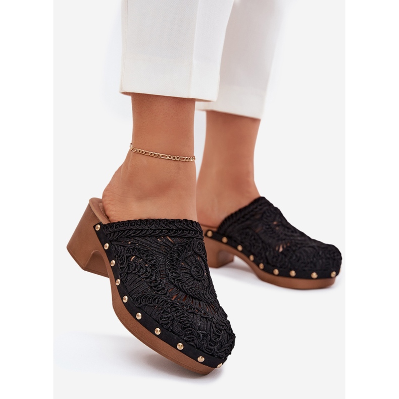 Häkeln der schwarzen Flip -Flip -Flops für Frauen von Frauen 1