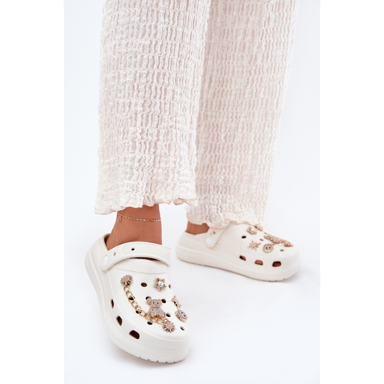 Damenschaumflip Flops mit weißen Stiften 2