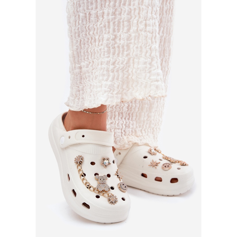 Damenschaumflip Flops mit weißen Stiften 1