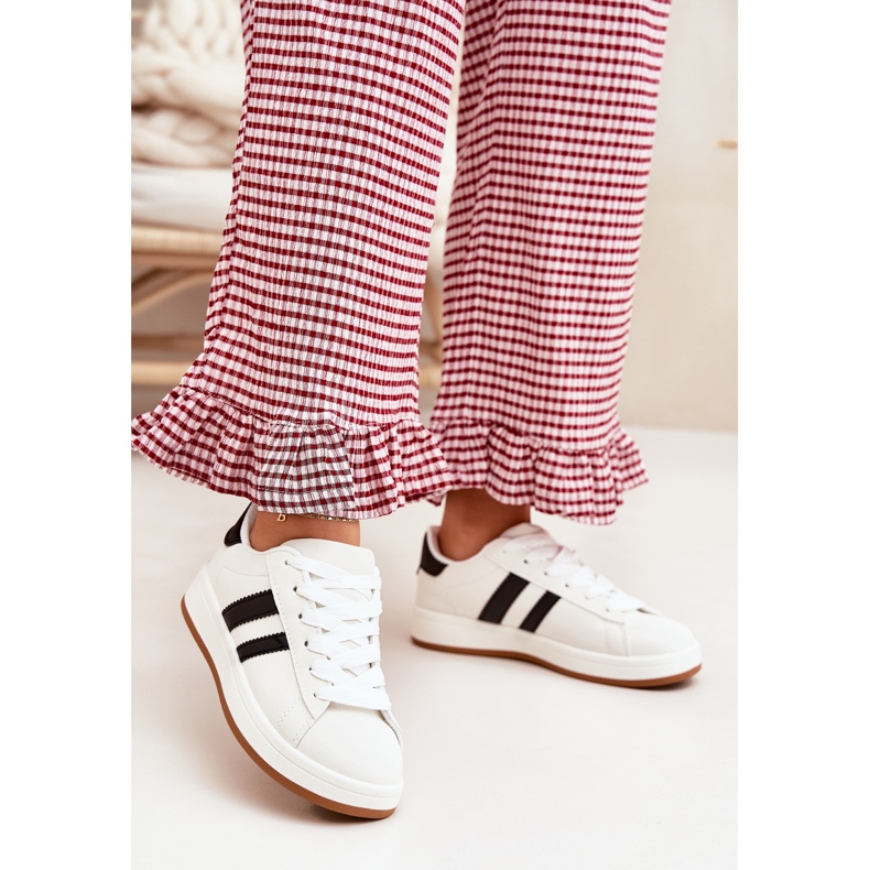 Frauen -Sneaker Sportschuhe mit Öko -Leder weiß 2