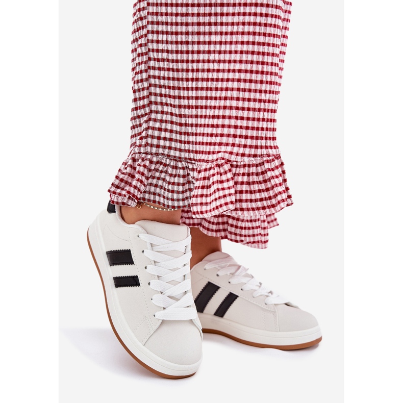 Frauen -Sneaker Sportschuhe mit Öko -Leder weiß 1