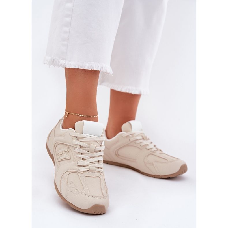 Frauen Sportschuhe mit Öko Wildleder Beige 2