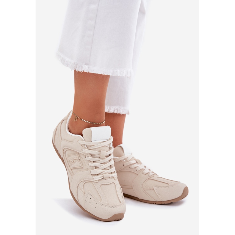Frauen Sportschuhe mit Öko Wildleder Beige 1