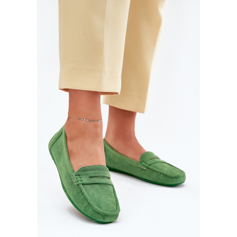 Wildleder-Loafer für Damen in Grün 2