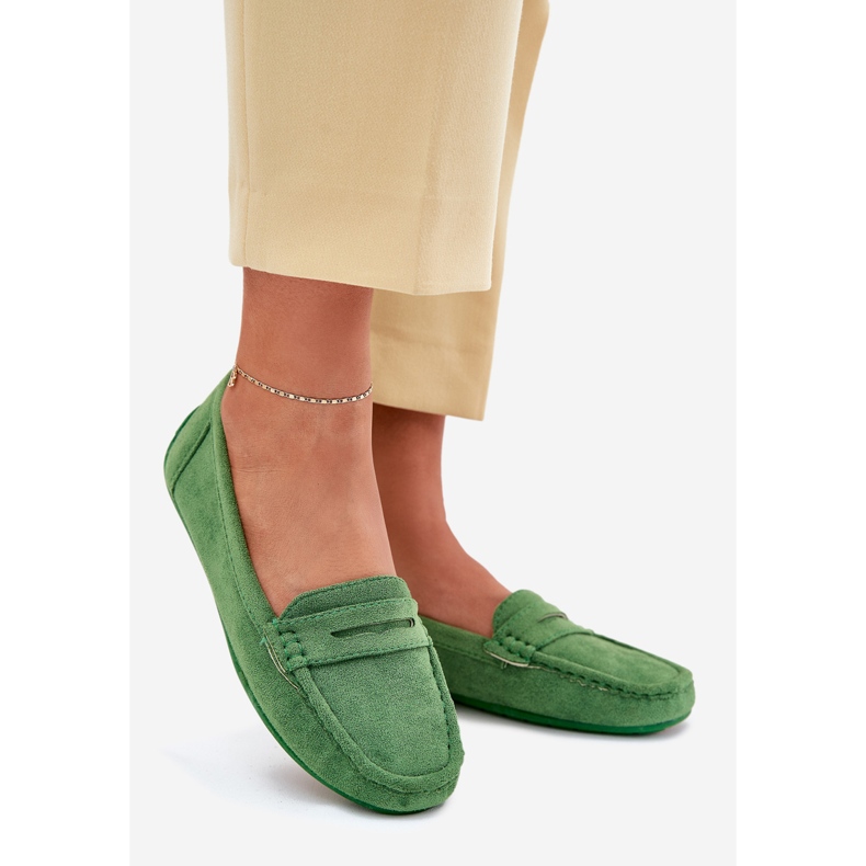 Wildleder-Loafer für Damen in Grün 1