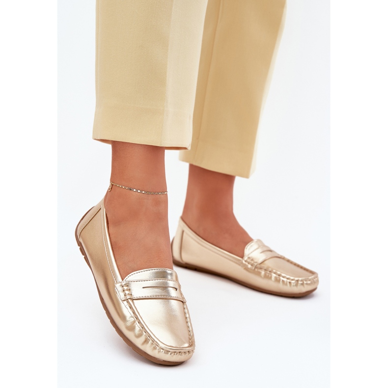 Frauen um Öko -Eco -Leder goldene Slipper 2
