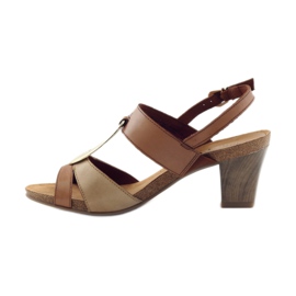 Caprice Sandalen Damenschuhe mit Dekoration 28307 braun gelb 2