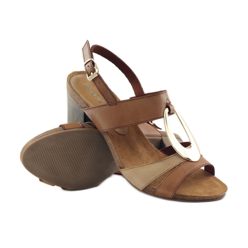 Caprice Sandalen Damenschuhe mit Dekoration 28307 braun gelb 3