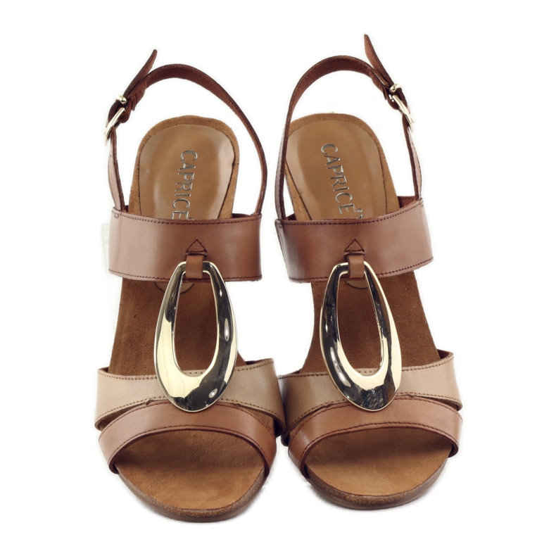 Caprice Sandalen Damenschuhe mit Dekoration 28307 braun gelb 4