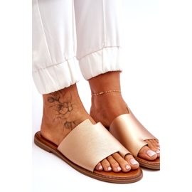 Evento Frauen um Öko-Leder goldene Flip-Flops golden 4