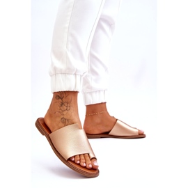 Evento Frauen um Öko-Leder goldene Flip-Flops golden 5