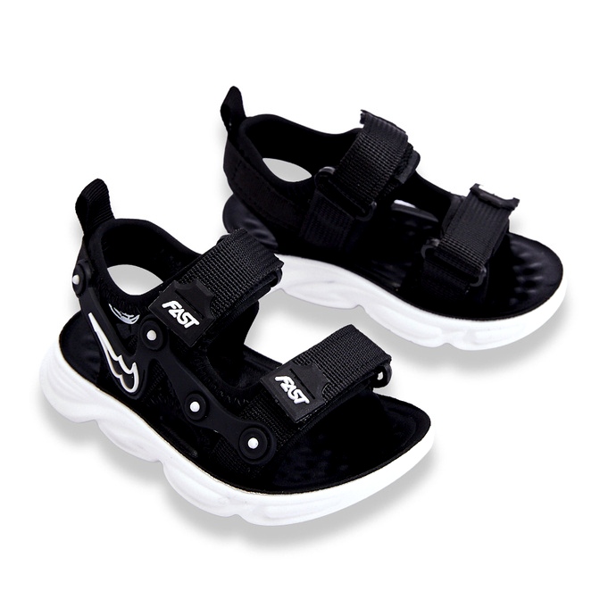 Tobias Klettverschluss-Sandalen für Jungen, Schwarz und Weiß 1