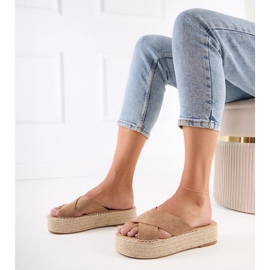 Brown Espadrilles mit Streifen auf der Plattform braun 5