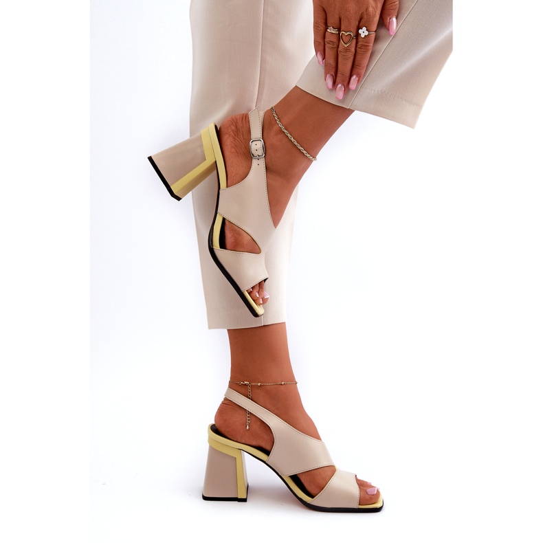 S.Barski Damensandalen mit hohem Absatz Beige D&amp;A MR38-153 4