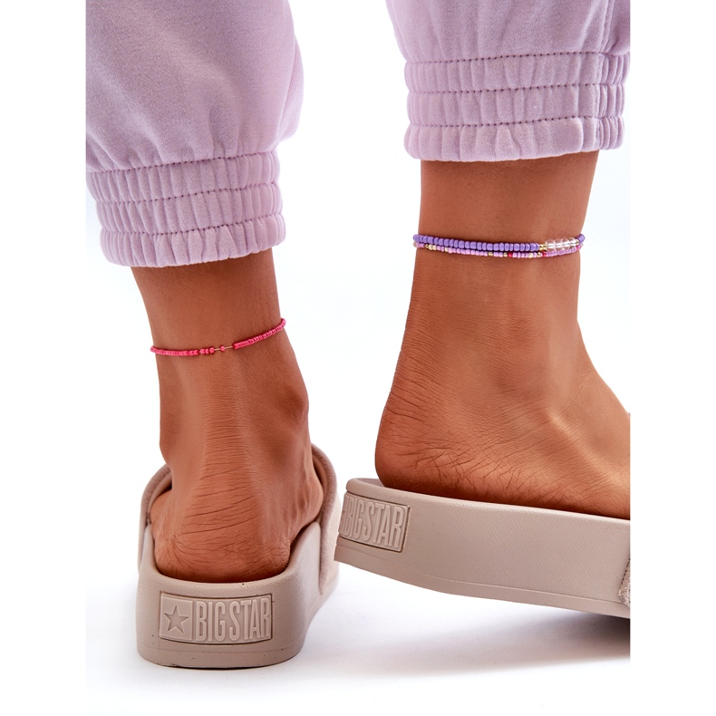 Damen-Slides aus Wildleder auf der Plattform Big Star NN274A671 Beige 4