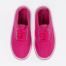 Pink Kinder -Turnschuhe mit einer weißen Sohle rosa 1