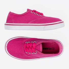 Pink Kinder -Turnschuhe mit einer weißen Sohle rosa 4