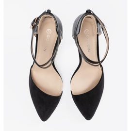 Goodin Schwarze High Heels mit einem Gürtel um den Knöchel 5