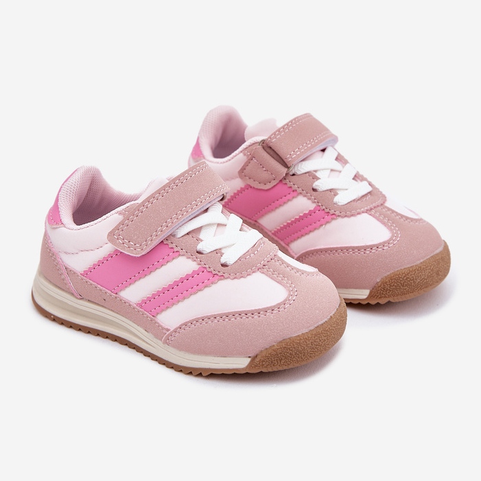 Kinder -Turnschuhe Sportschuhe mit rosa Klettverschluss 1
