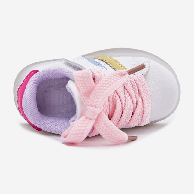 Kinder-Turnschuhe Sportschuhe mit einer leuchtenden weißen Pinksohle 2