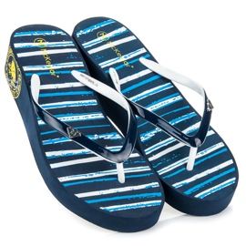 Mckeylor Gestreifte Keil-Flip-Flops blau 1