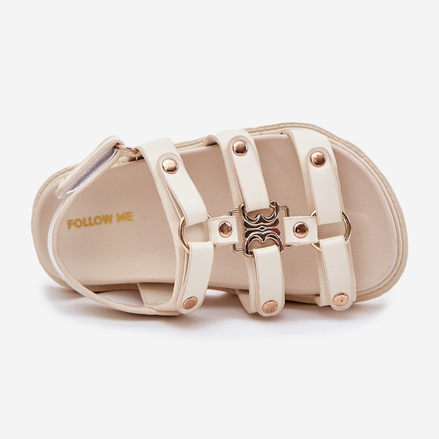 Mädchensandalen mit goldenem Detail Beige 2