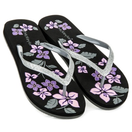 Mckeylor Flip-Flops mit Blumen schwarz 1