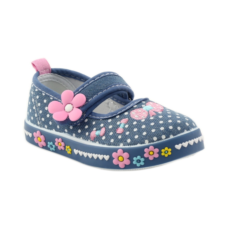 American Club Turnschuhe mit gepunkteter Innensohle aus amerikanischem Leder rosa blau weiß 1